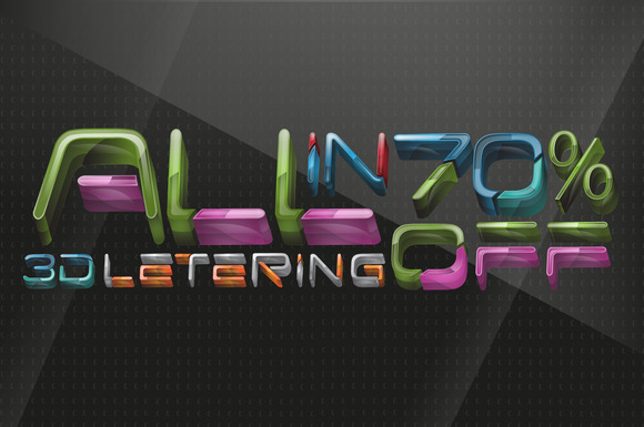 All in 3D lettering 70% off